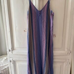 RIP CURL Women's Golden Days Striped Multicolor Maxi Dress Sz XS